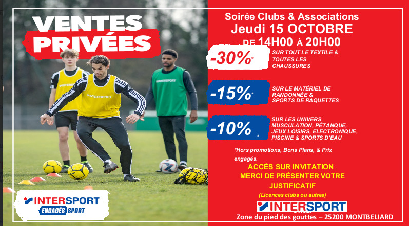 Invitation VIP chez Intersport Montbéliard